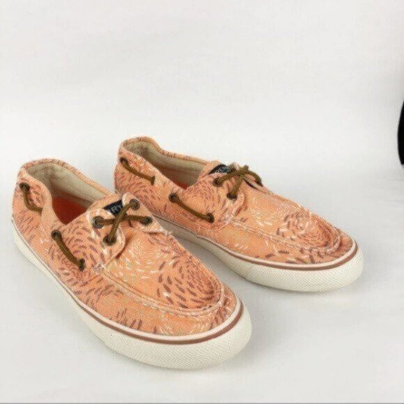 Sperry | Bahama Fish Circle Peach Boat Shoe Size 7.5 - Picture 1 of 8